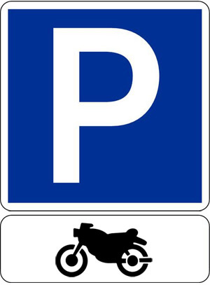 Panneau signalisation parking moto
